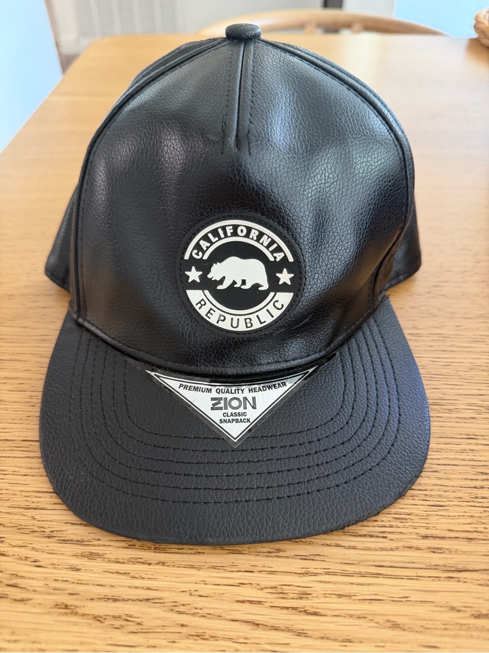 California Republic Black Snapback Hat